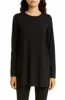 Eileen Fisher Crewneck Long Sleeve Tunic Top