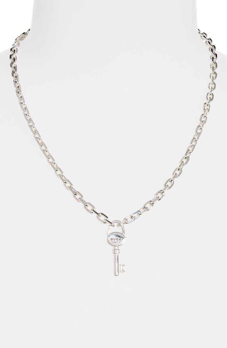 Gucci Trademark Key Pendant Necklace, Alternate, color, 