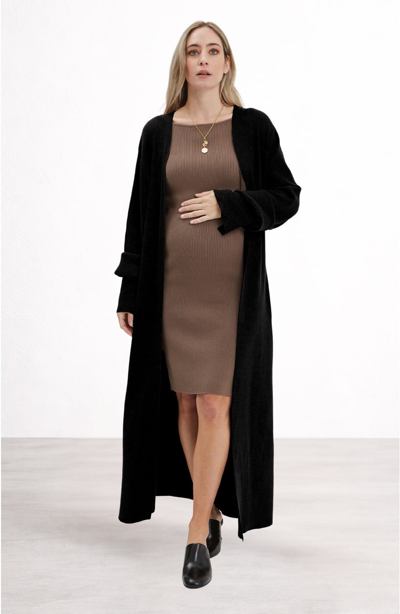 Nom Maternity Emaline Cardigan, Main, color, Black
