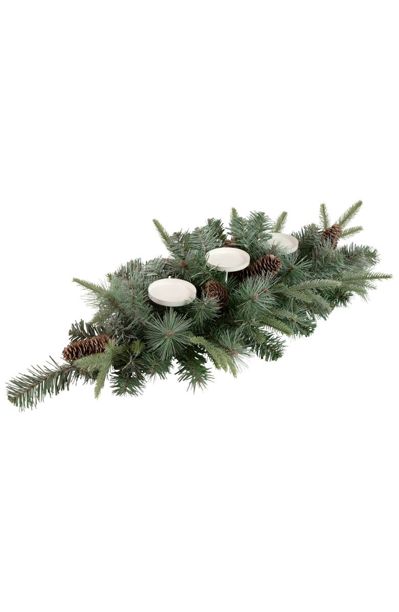 Northlight 32" Artificial Mixed Pine and Pine Cones Christmas Candle Holder Centerpiece, Alternate, color,