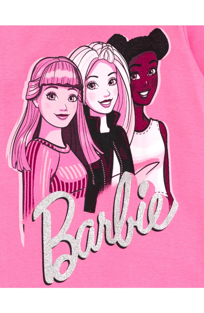 Barbie Long Sleeve T-Shirt & Flare Pants Set, Alternate, color, Pink / Black