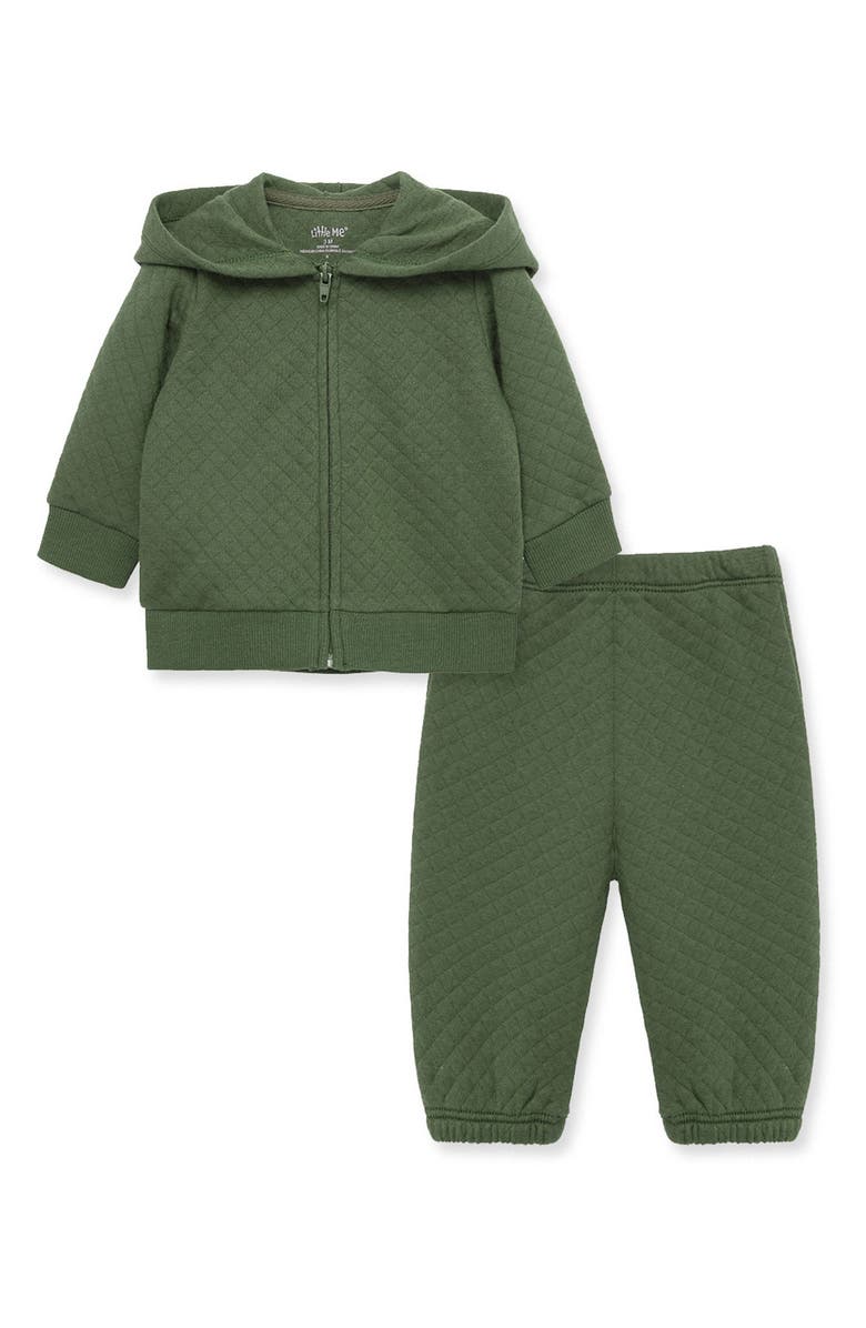 Little Me Quilted Hoodie & Joggers Set, Main, color, 