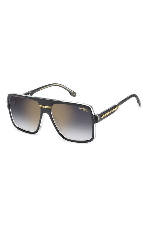 Carrera Eyewear Victory 59mm Gradient Rectangular Flat Top Sunglasses In Grey/grey