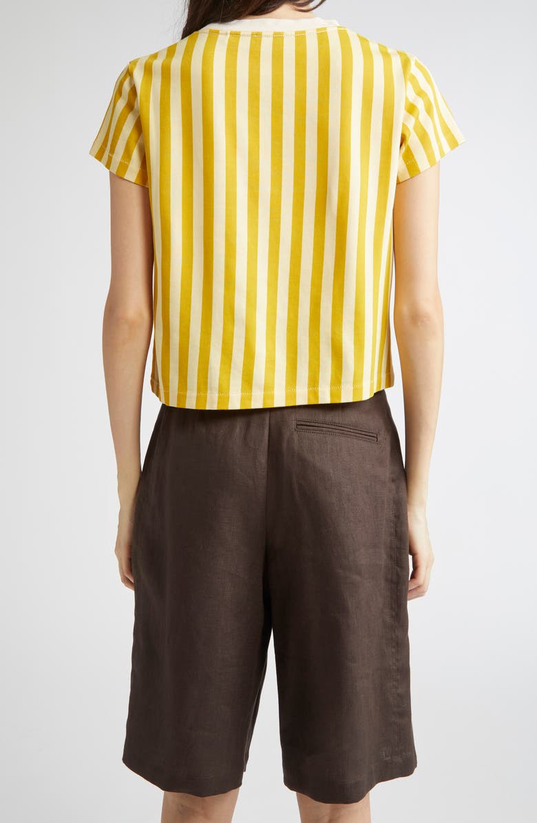 Bode Medalist Embroidered Stripe T-Shirt, Alternate, color, Yellow Multi