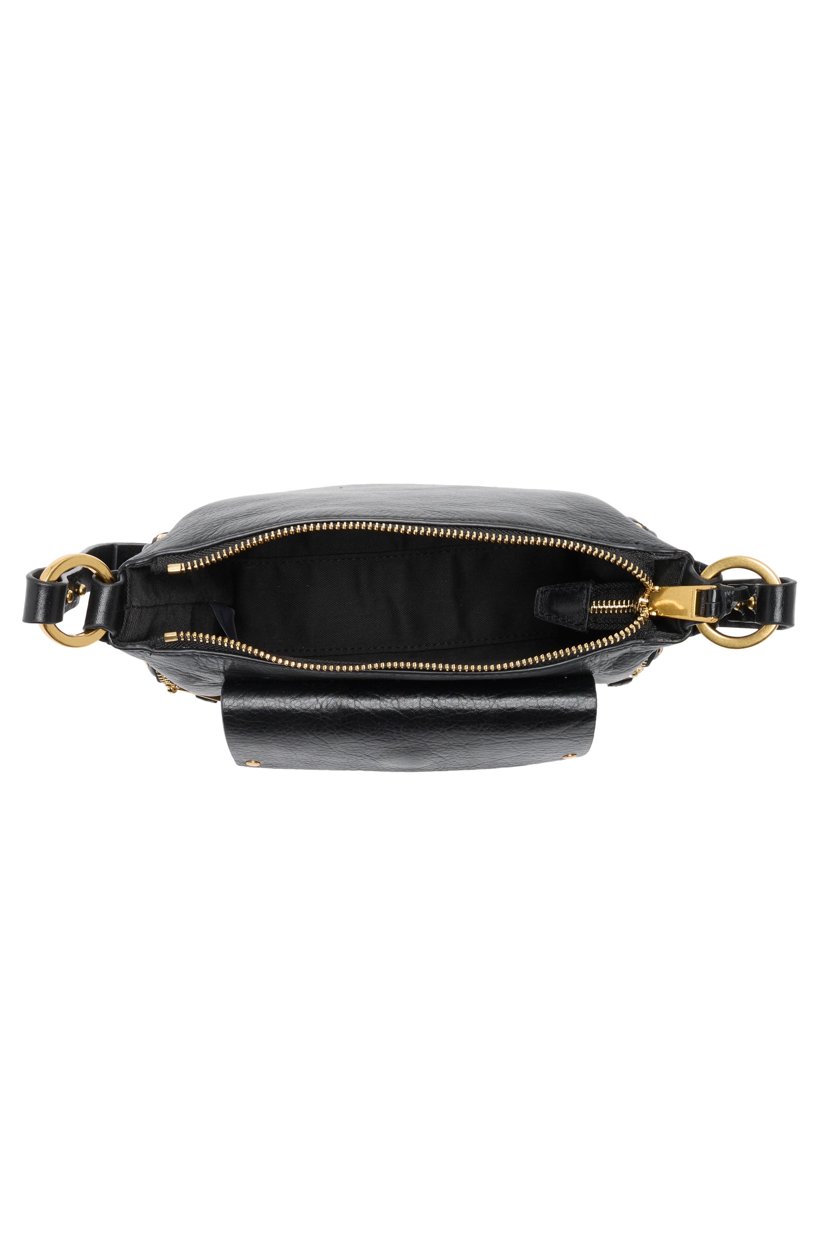 Rebecca Minkoff Mini Mab Leather Shoulder Bag, Alternate, color, Black