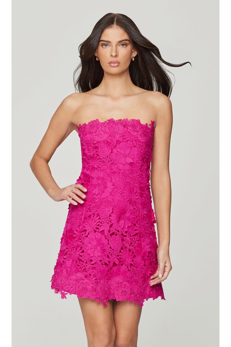 Lydia 3D Lace Dress, Main, color, Hibiscus