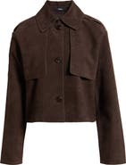 Theory Reece Cropped Leather Trench Jacket