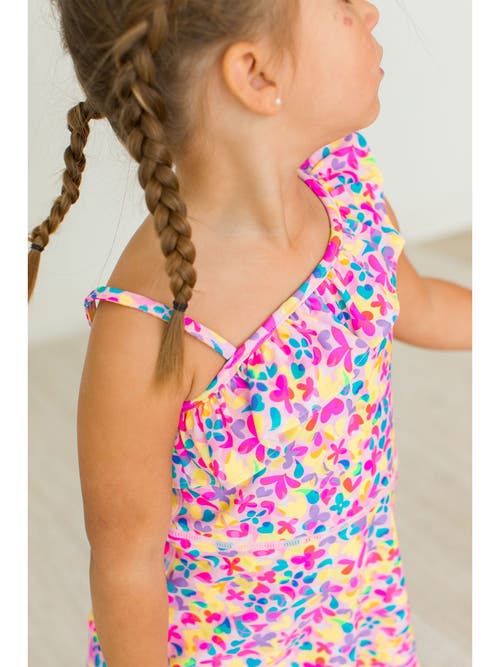 Shop Rufflebutts Girls Active Tennis Dress And Bike Short Set In Vibrant Neon