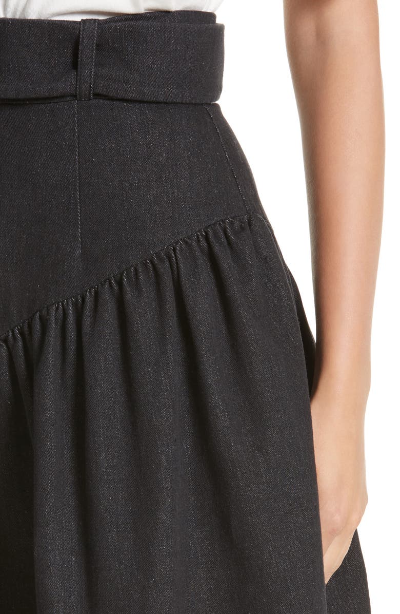 Rejina Pyo Belted Ruffle Denim Miniskirt, Alternate, color,