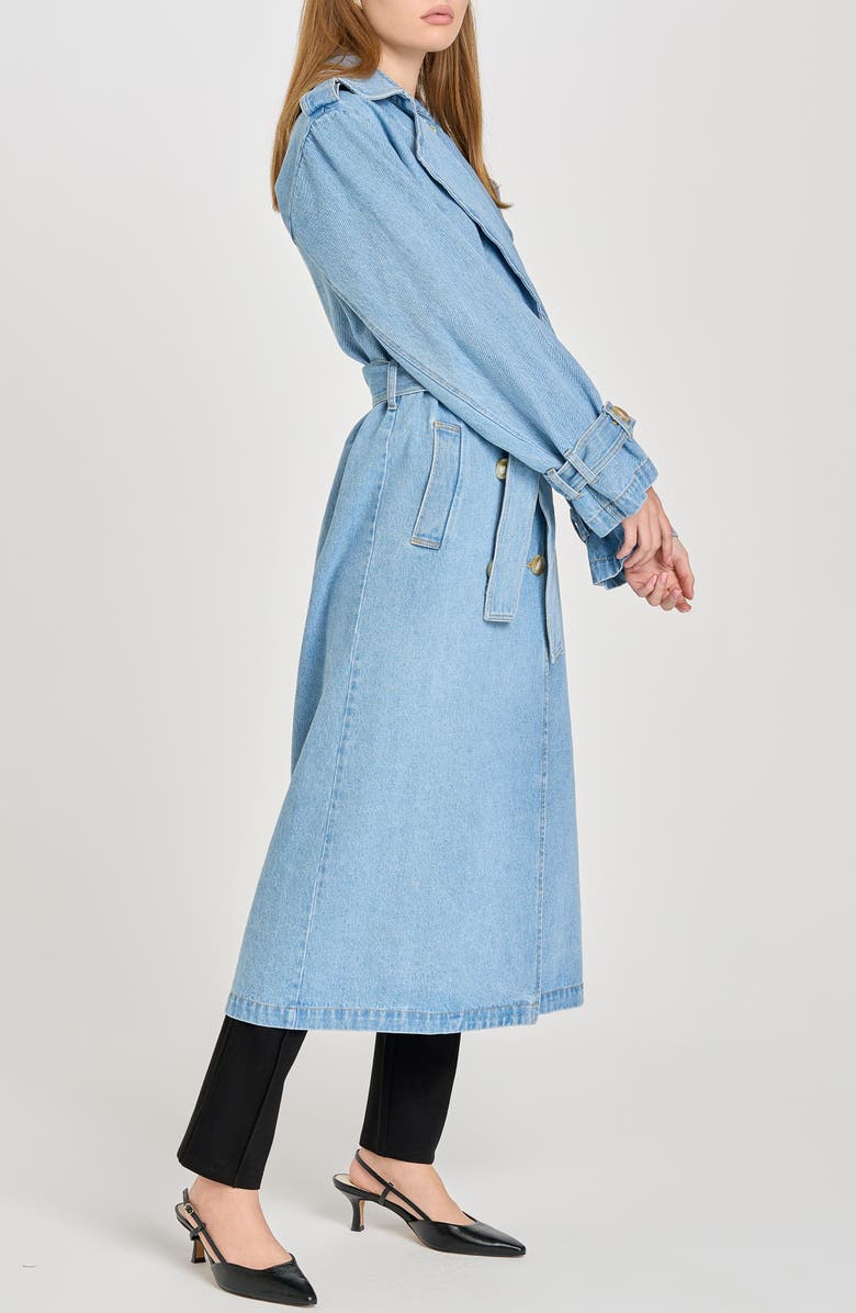 WAYF Denim Trench Coat, Alternate, color,