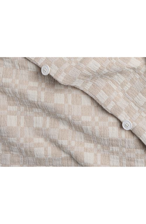 Parachute Modern Check Organic Cotton Jacquard Duvet Cover In Neutral