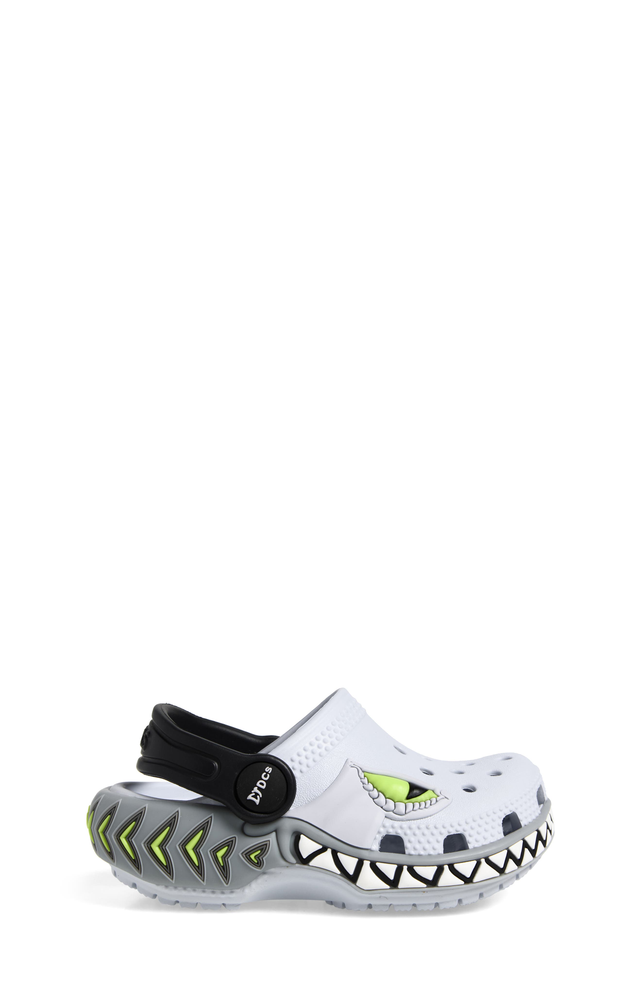 Kids' Classic Creature Lights Clog, Alternate, color, STEEL
