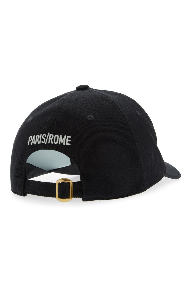 Chez Valentino Embroidered Baseball Cap, Alternate, color, BLACK/ IVORY