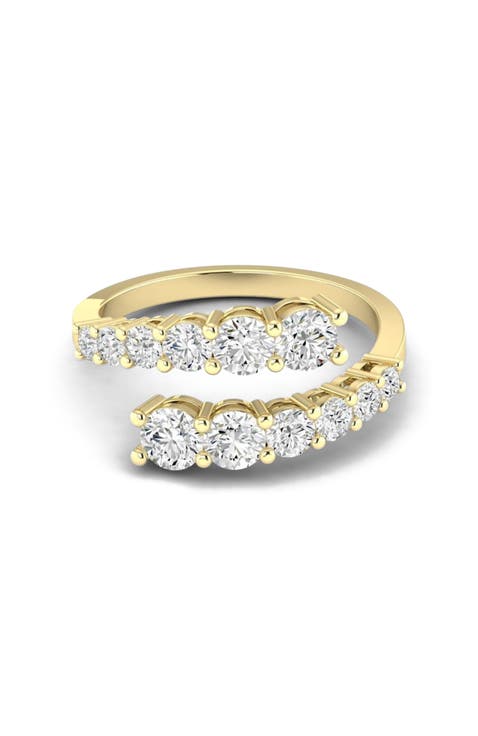 Graduated Bypass Lab Diamond Ring in 14K