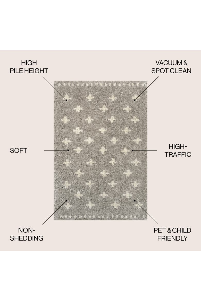 Cristo Berber Geometric Shag Area Rug, Alternate, color, Gray/Ivory