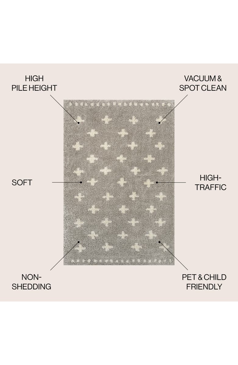 JONATHAN Y Cristo Berber Geometric Shag Area Rug, Alternate, color, Gray/Ivory