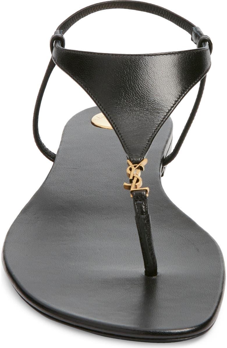 Saint Laurent Cassandra Sandal, Alternate, color, Noir