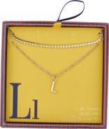 Leith Initial & Cubic Zirconia Necklace Set