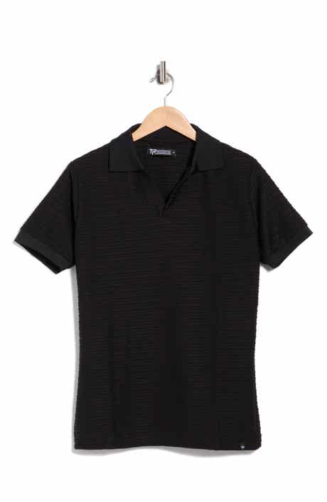T.R. PREMIUM Modern Fit Textured Johnny Collar Polo Sweater