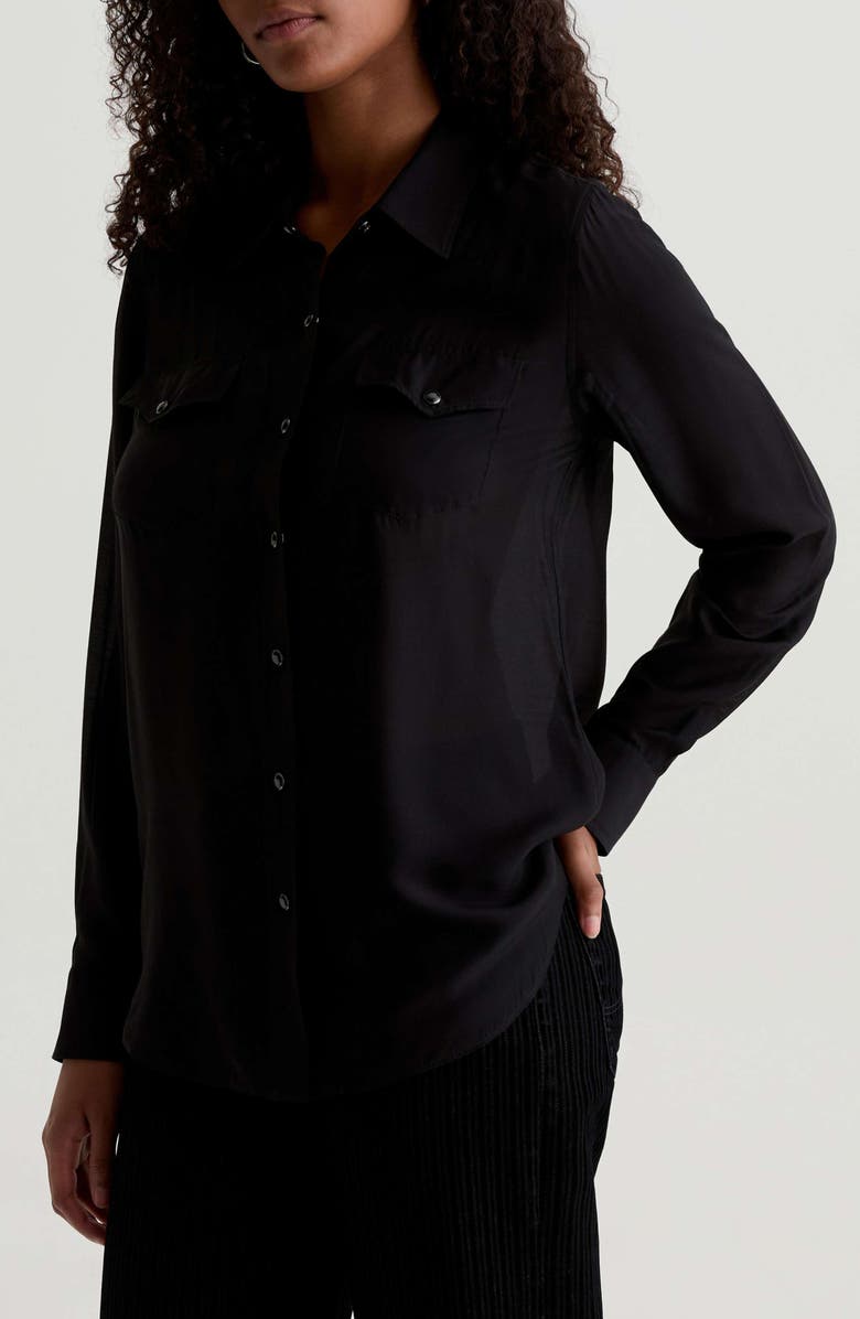 AG Melia Western Shirt, Alternate, color, Super Black