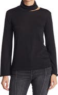 GO COUTURE Turtleneck Cutout Sweater