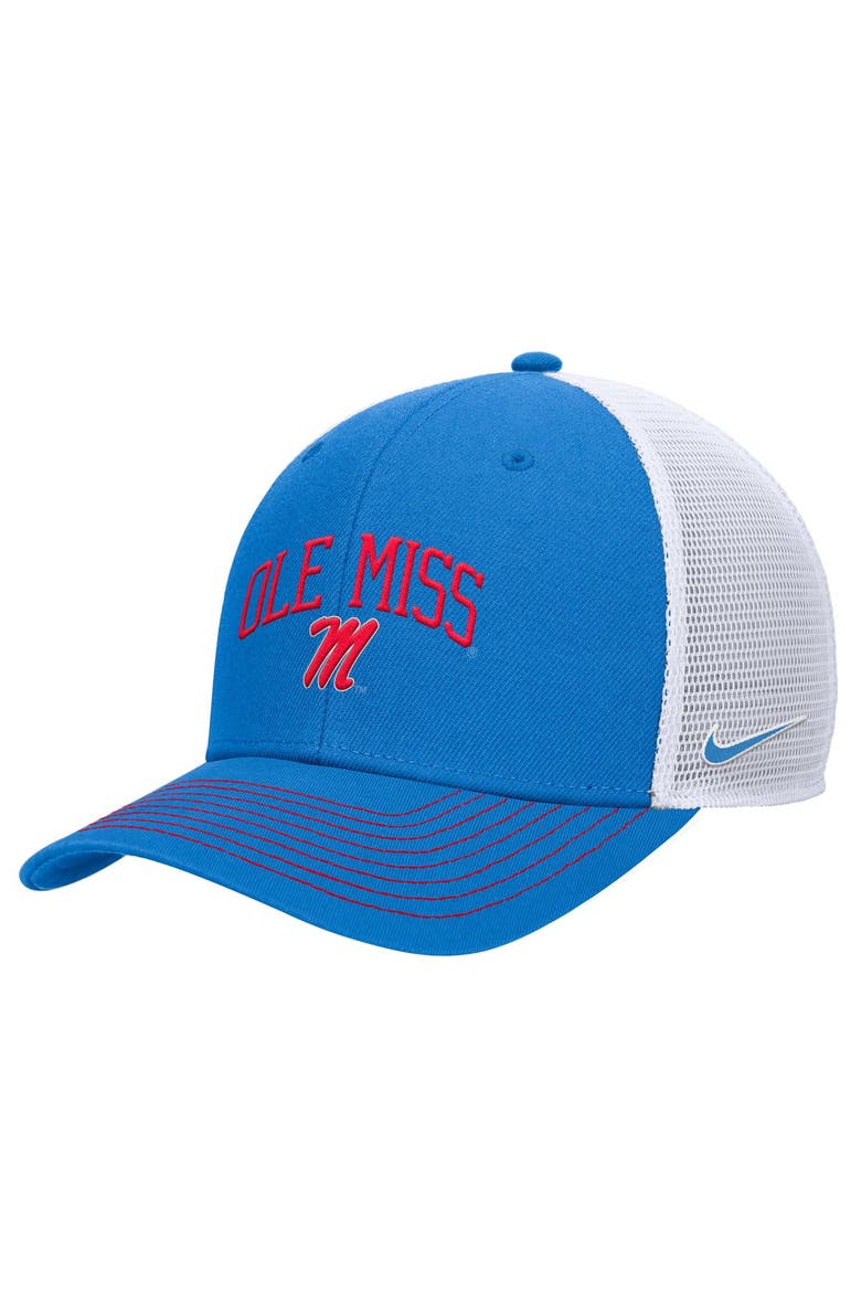 Men's Nike Powder Blue Ole Miss Rebels Rise Adjustable Trucker Hat, Main, color, Powder Blue