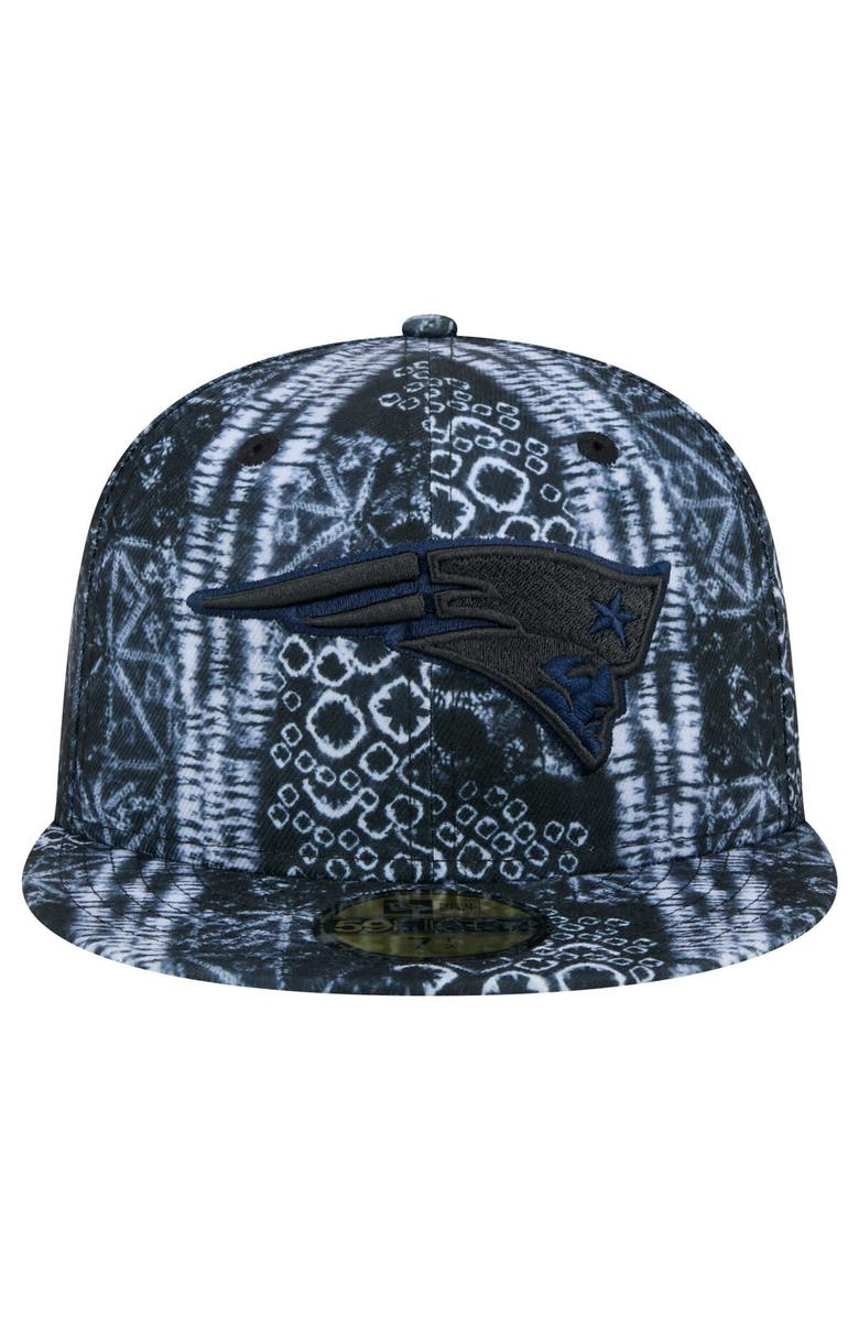 New Era Men's New Era Black New England Patriots Shibori 59FIFTY Fitted Hat, Alternate, color, 