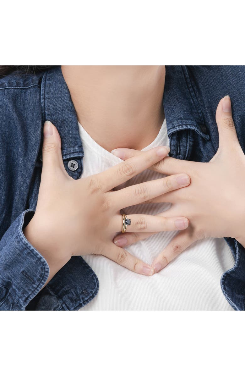 Julianna B. Black Diamond Solitaire Bridal Ring Set 14k, Alternate, color, Diamond