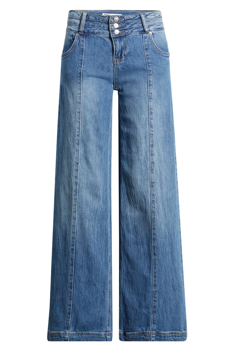 Bella Wide Leg Triple Waist Jeans, Alternate, color, MEDIUM BLUE