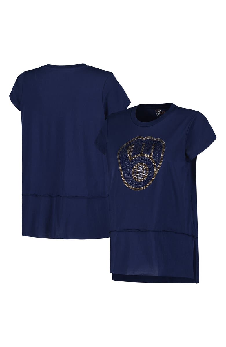 G-III 4HER BY CARL BANKS Women's G-III 4Her by Carl Banks Navy Milwaukee Brewers Cheer Fashion T-Shirt, Main, color,