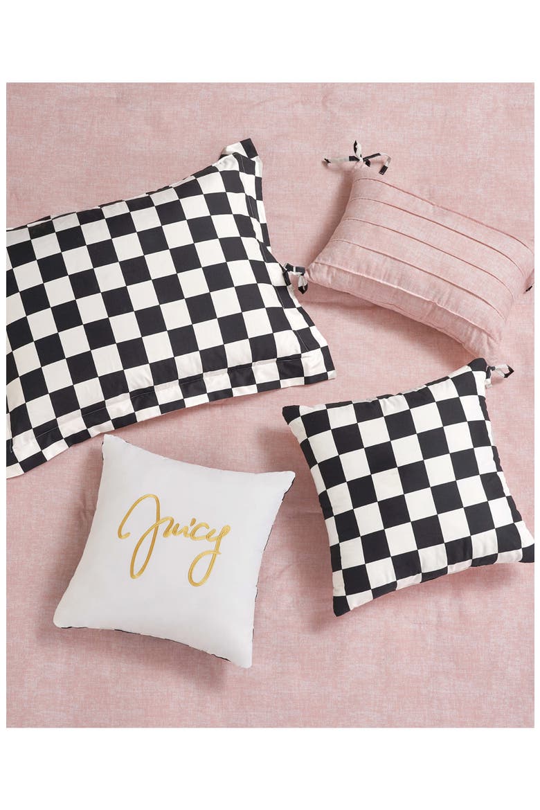 Checkerboard Reversible Comforter & Sham Set, Alternate, color, CHECKERBOARD BLACK/ WHITE