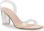 CHASE AND CHLOE Chase Slingback Lucite Block Heel Sandal