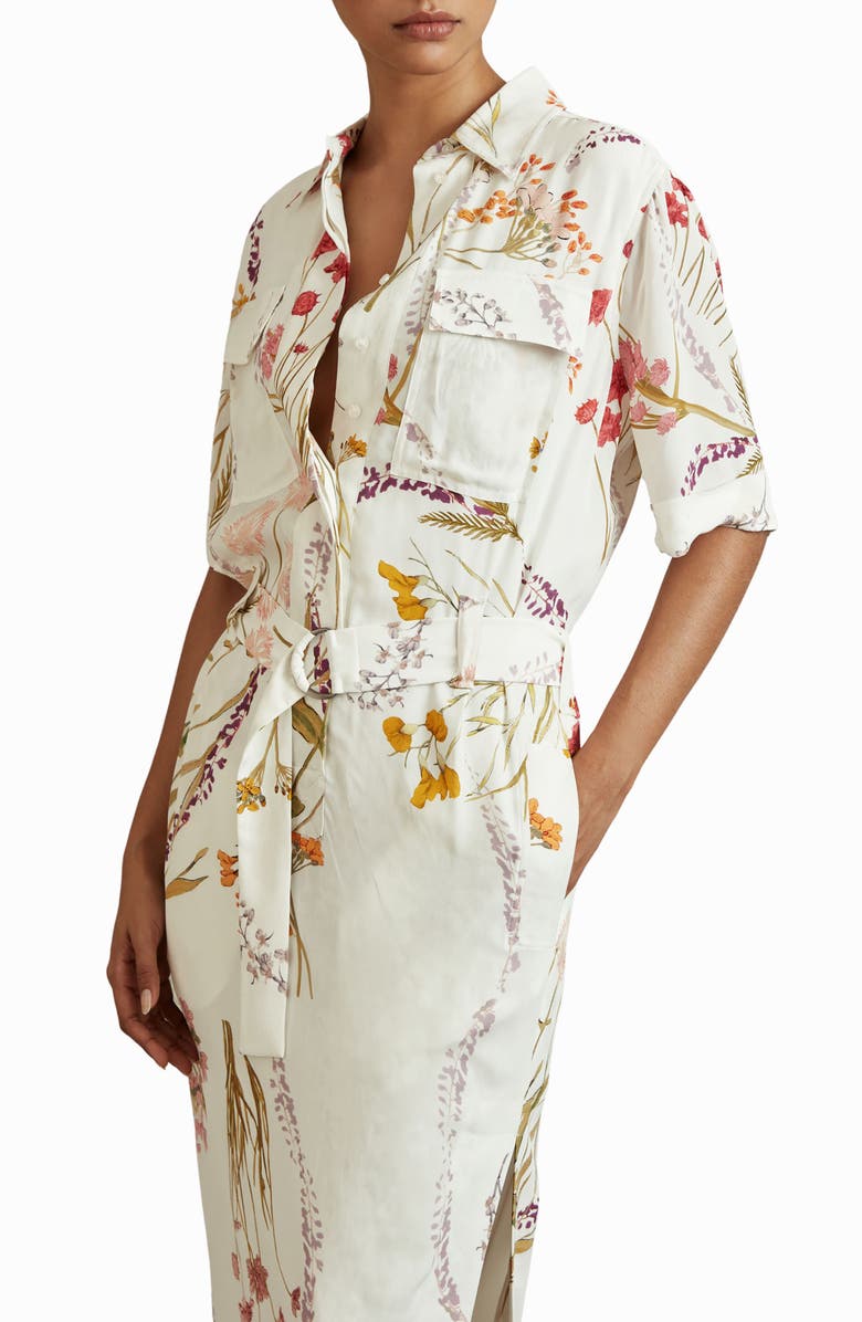 Reiss Faya Floral Shirtdress, Alternate, color, 