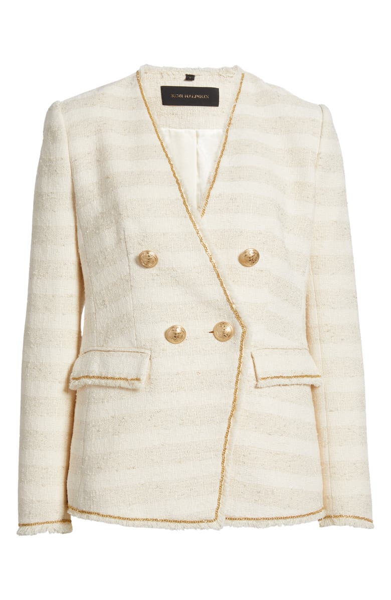 KOBI HALPERIN Hesper Metallic Trim Tweed Jacket, Alternate, color, Beige