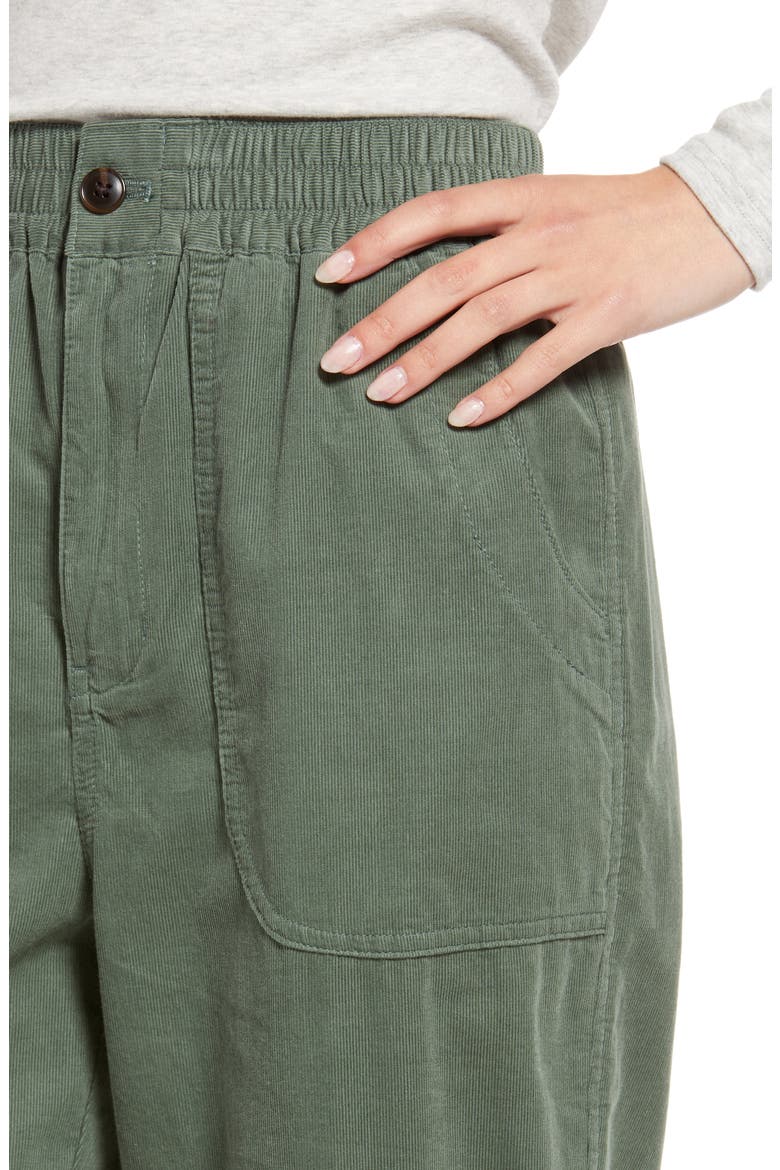 Huston Tapered Cotton Corduroy Pull-On Crop Pants, Alternate, color, SIMPLY SAGE