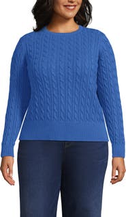 Lands' End Plus Size Drifter Modern Cable Crew Sweater