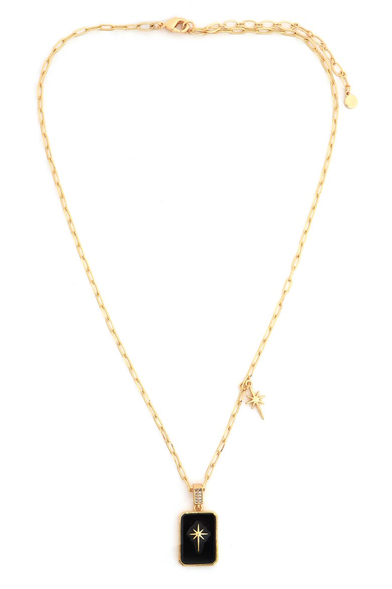 Rectangular Pendant Necklace, Main, color, BLACK