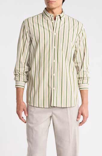 Kent Stripe Peached Organic Cotton Poplin Button-Down Shirt