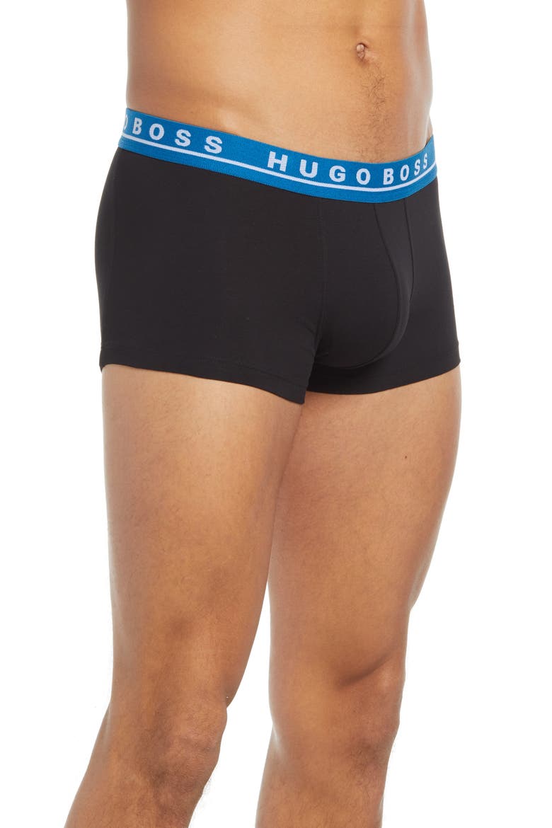 HUGO Assorted 3-Pack Stretch Cotton Trunks, Alternate, color, BLACK MULTI