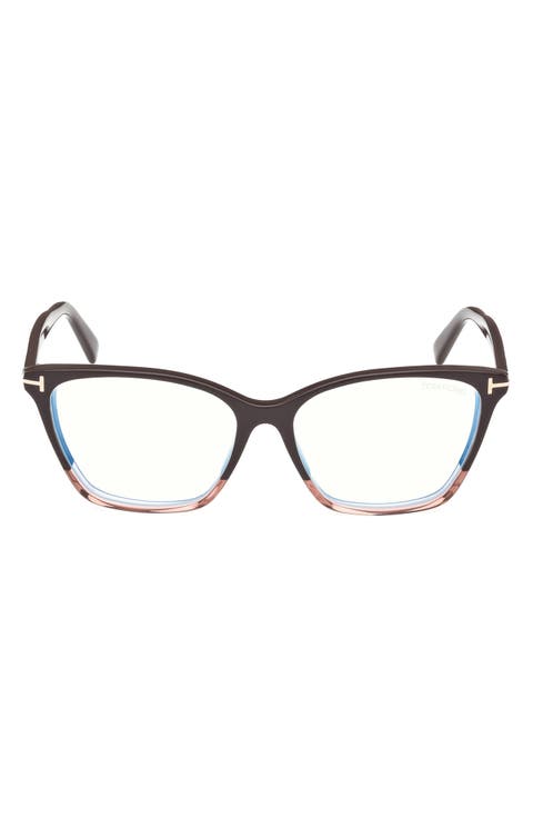 56mm Cat Eye Blue Light Blocking Optical Glasses