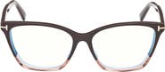 TOM FORD 56mm Cat Eye Blue Light Blocking Optical Glasses