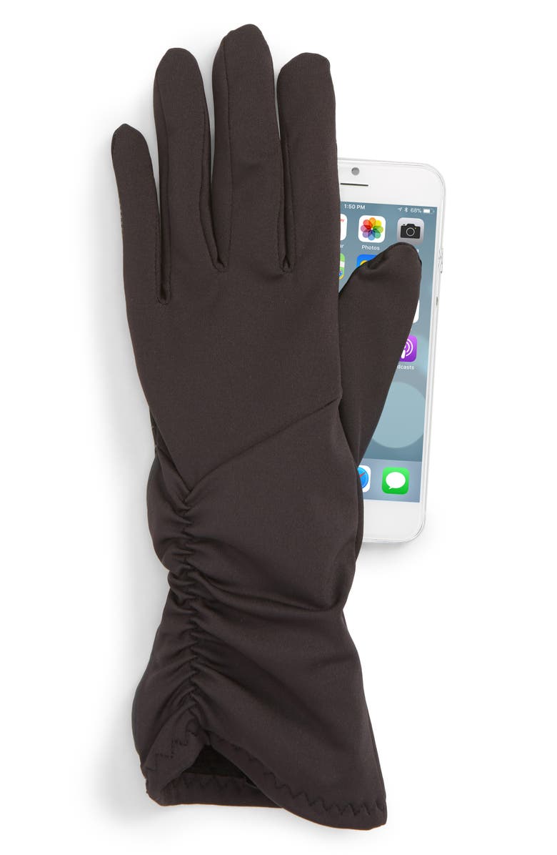 U|R Side Ruched Stretch Touchscreen Compatible Gloves, Alternate, color,