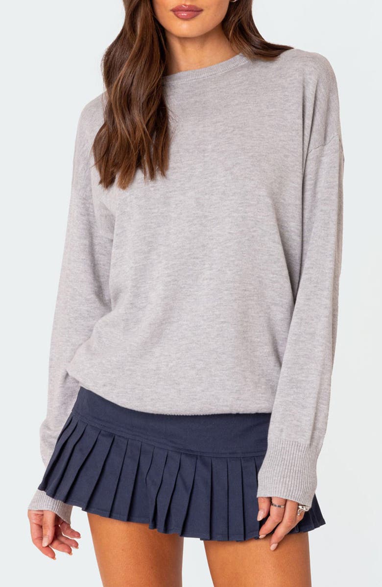 EDIKTED You Time Oversize Sweater, Main, color, Gray-Melange
