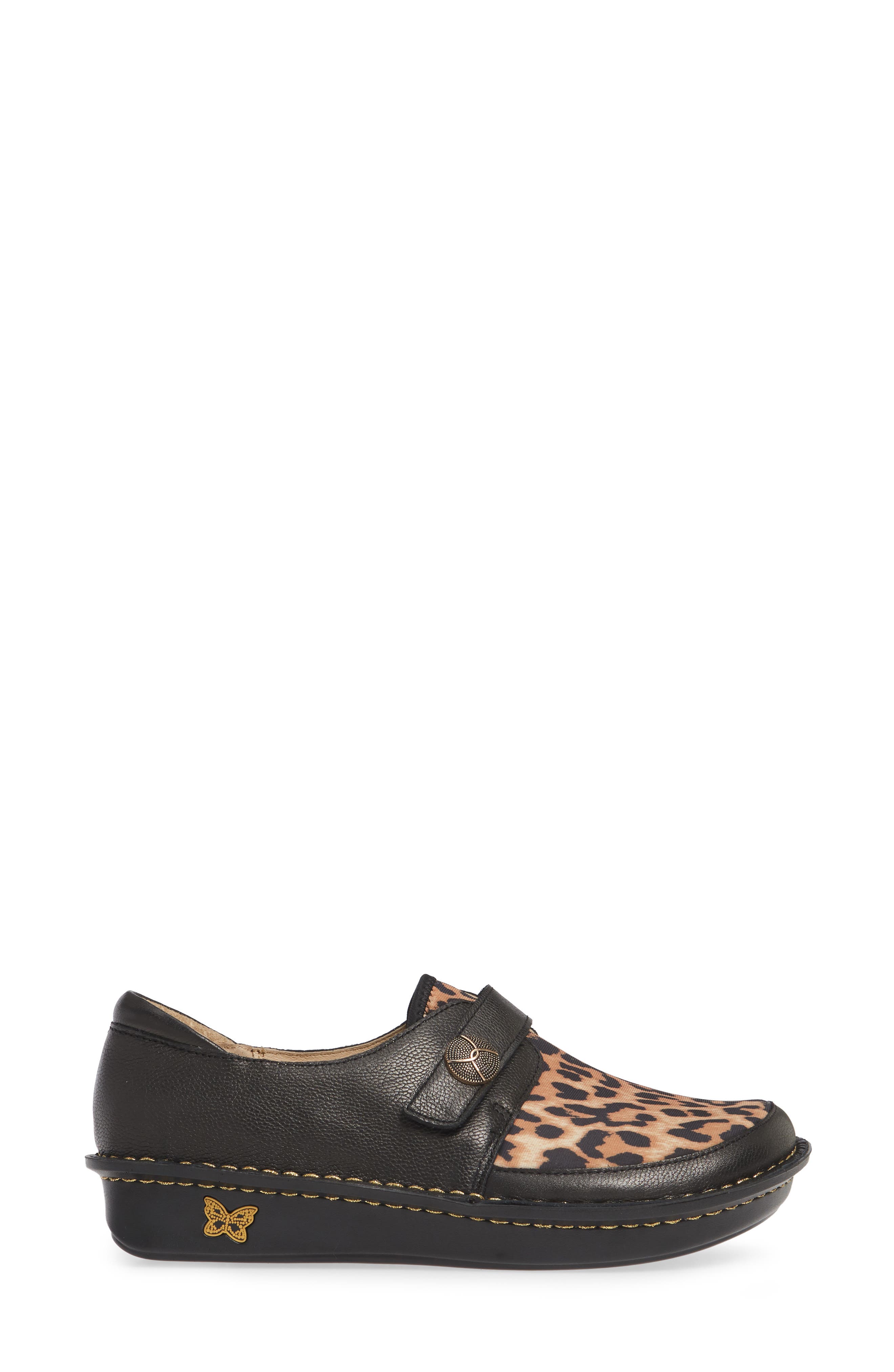Alegria Brenna Slip-On, Alternate, color, LEOPARD PRINT FABRIC/ LEATHER