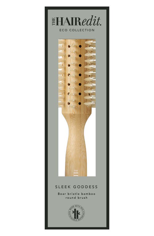 The Hair Edit Sleek Goddess Boar Bristle Bamboo Round Brush In Transparent
