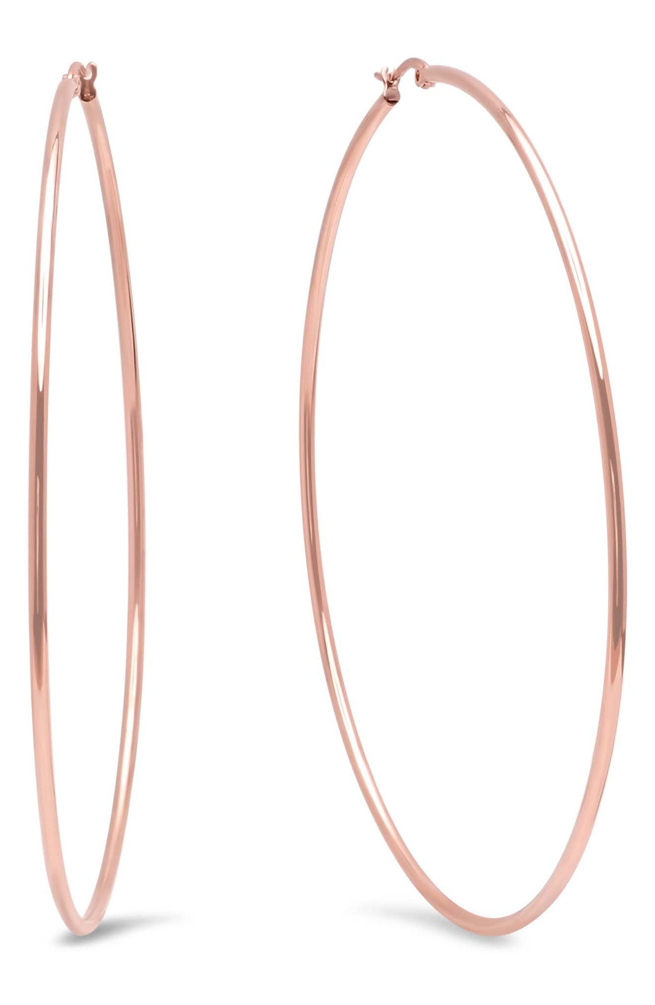 18k-Rose Gold Plated Hoop Earrings