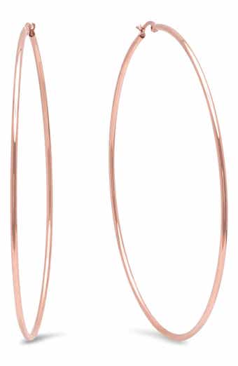 18k-Rose Gold Plated Hoop Earrings