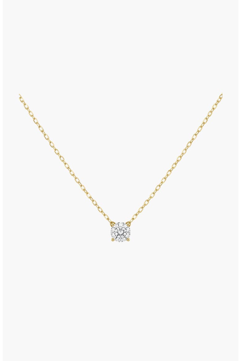 Eternal Spark Square-Cut Solitaire Pendant Necklace, Main, color, Gold