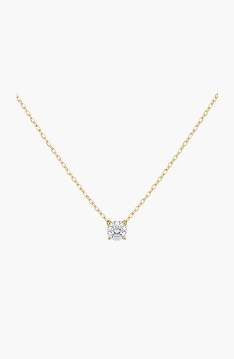 Eternal Spark Square-Cut Solitaire Pendant Necklace