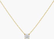 Kellery Eternal Spark Square-Cut Solitaire Pendant Necklace